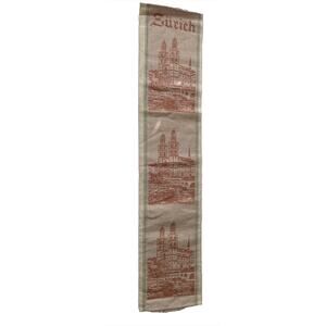 Zurich Switzerland Grossmunster Church Swiss Souvenir Embroidered Linen Hanging